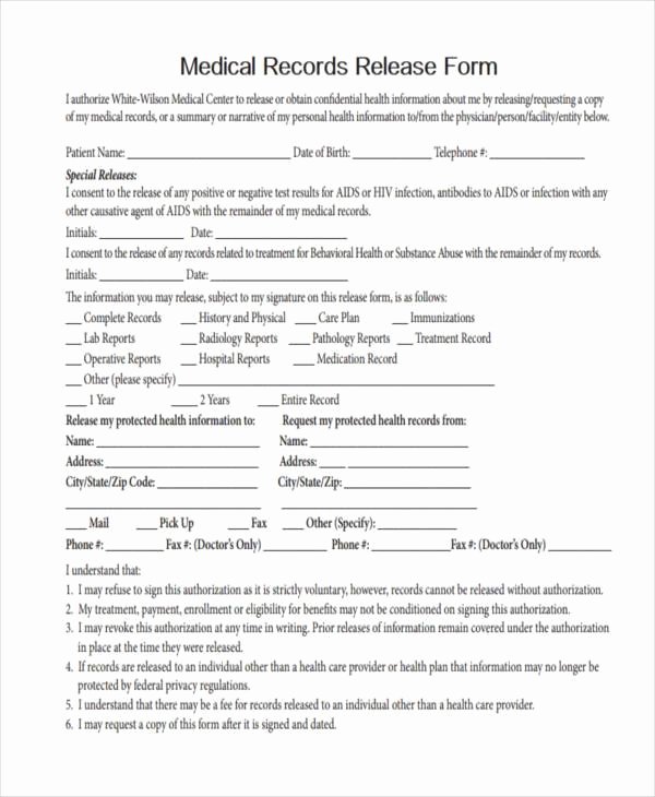 Medical Record Certification Form