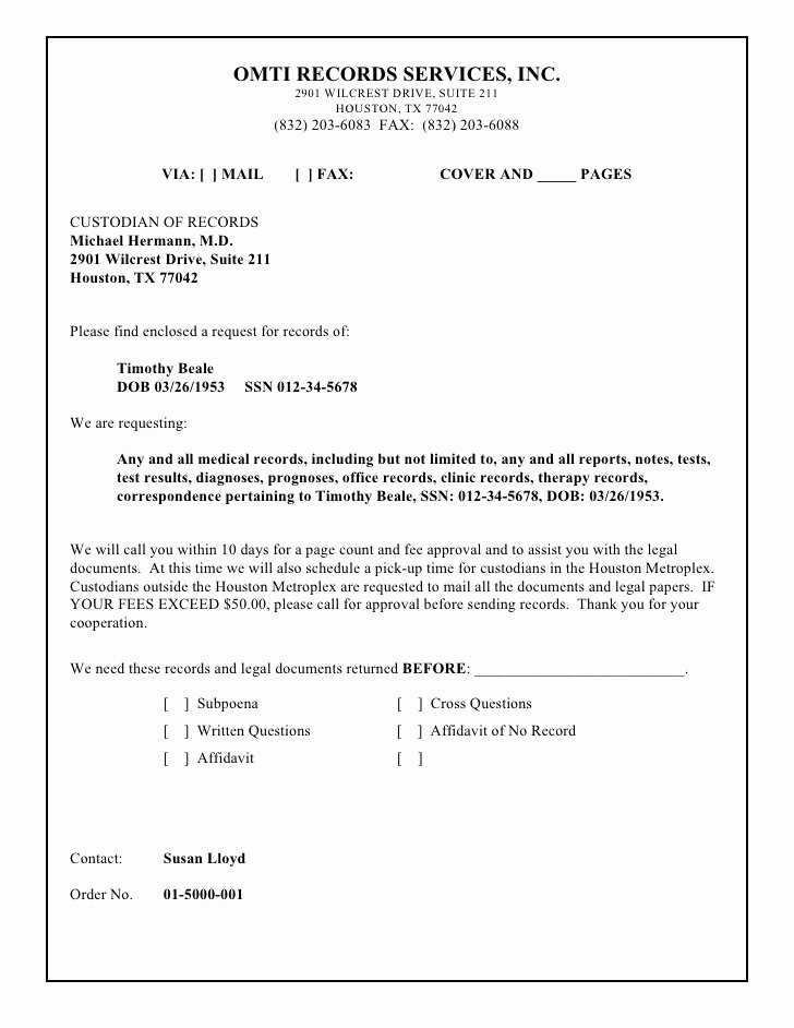 Certification Of Medical Records form Inspirational Sample forms