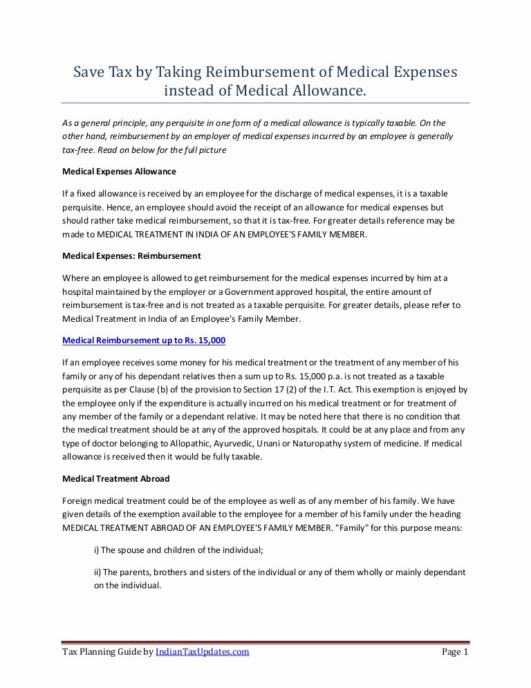 Certification Of Medical Records form Inspirational Tax Saving On Medical Reibursement Under Section 17 2