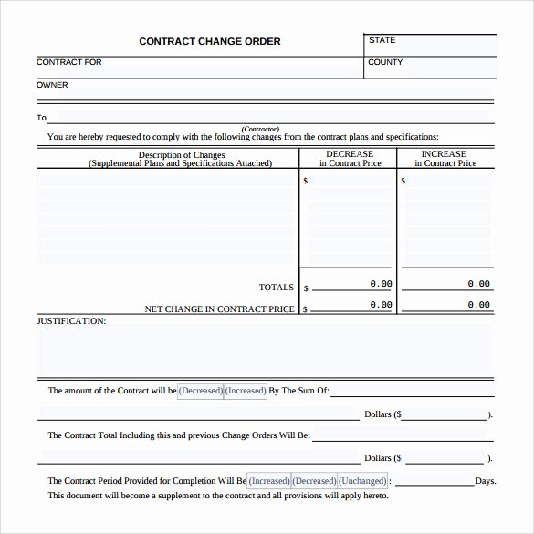 Change order Template Excel Lovely 11 Change order Samples