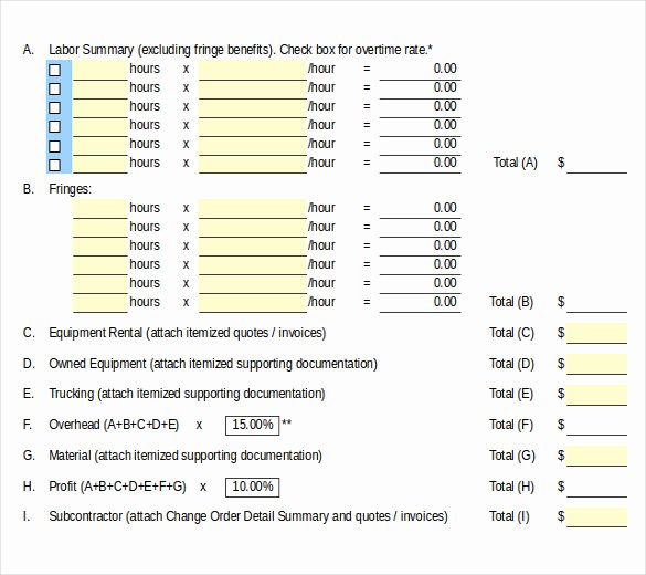 Change order Template Excel New 24 Change order Templates Pdf Doc