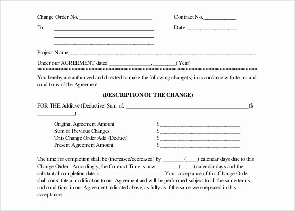 Change order Template Excel New 24 Change order Templates Pdf Doc