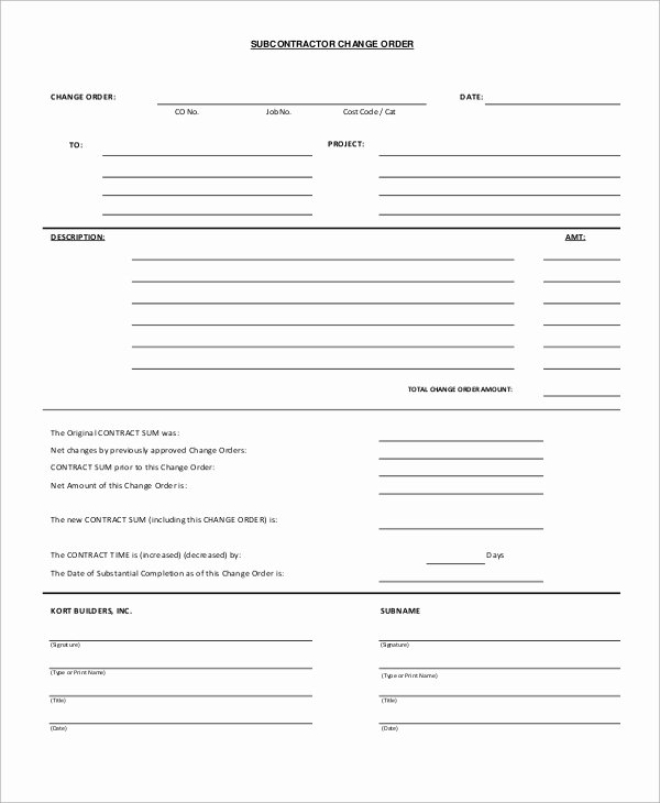 Change order Template Word Elegant Sample Change order form 12 Examples In Word Pdf