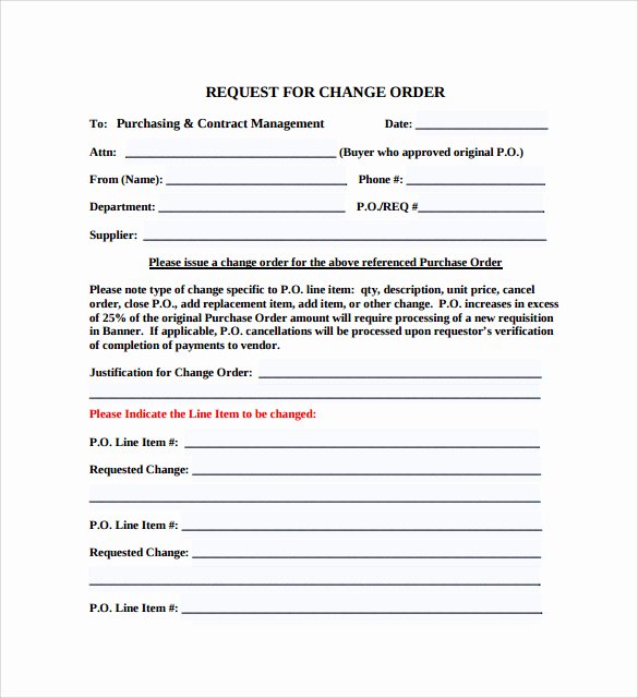 Change order Template Word Fresh 8 Change order Templates Docs Pages