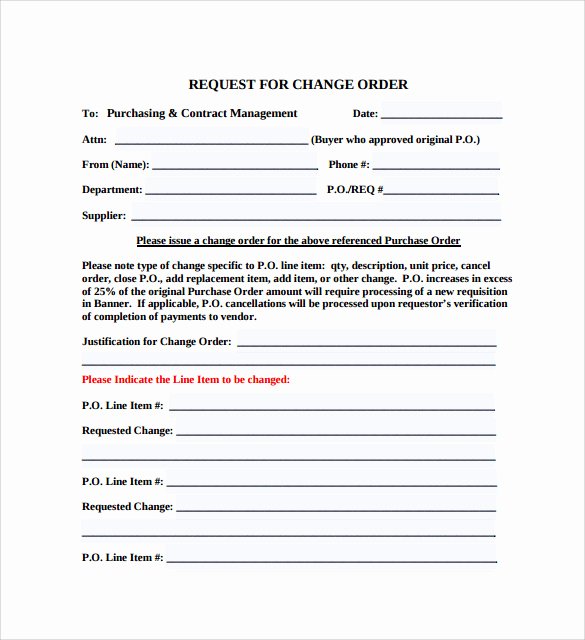 Change order Template Word Fresh 8 Change order Templates Docs Pages