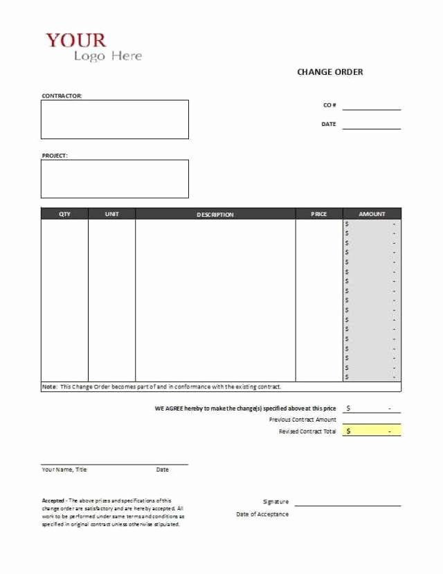 Change order Template Word Lovely Change order Templates Find Word Templates