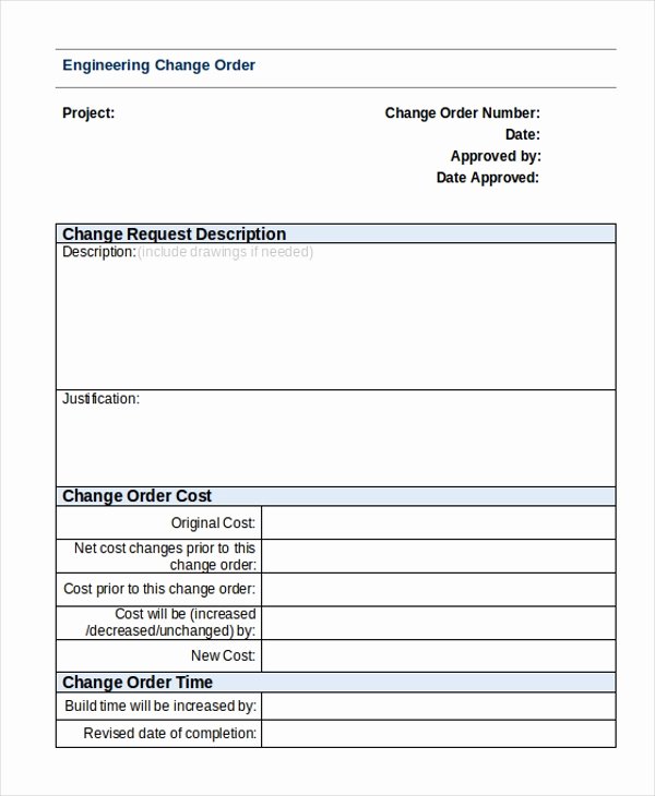 Change Request form Template Excel Best Of Sample Change order form 9 Free Documents In Doc Pdf