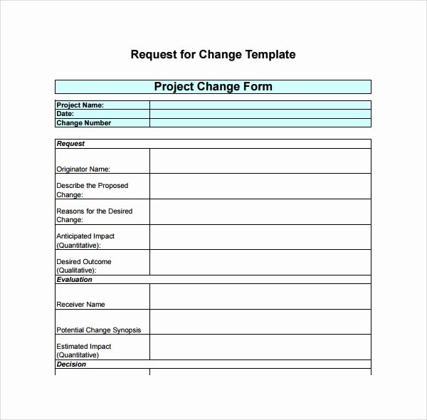 Change Request form Template Excel Elegant Sample Change Log Template 6 Free Documents In Pdf