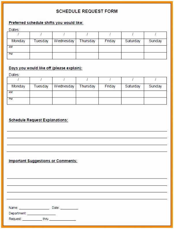 Change Request form Template Excel Lovely 5 Schedule Change Request form Template Eeatr