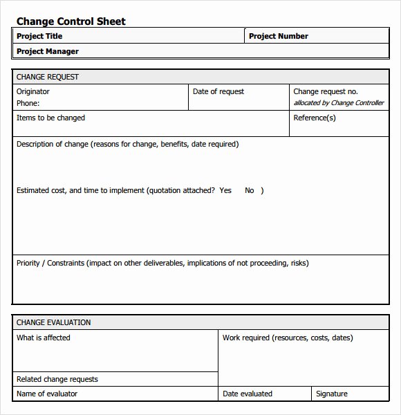 Change Request form Template Excel Luxury Sample Change Request 7 Documents In Pdf Word