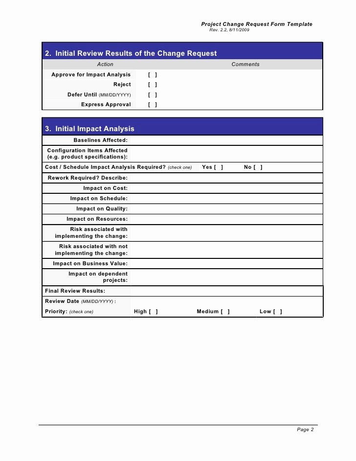 Change Request form Template Excel New Change Request form Template