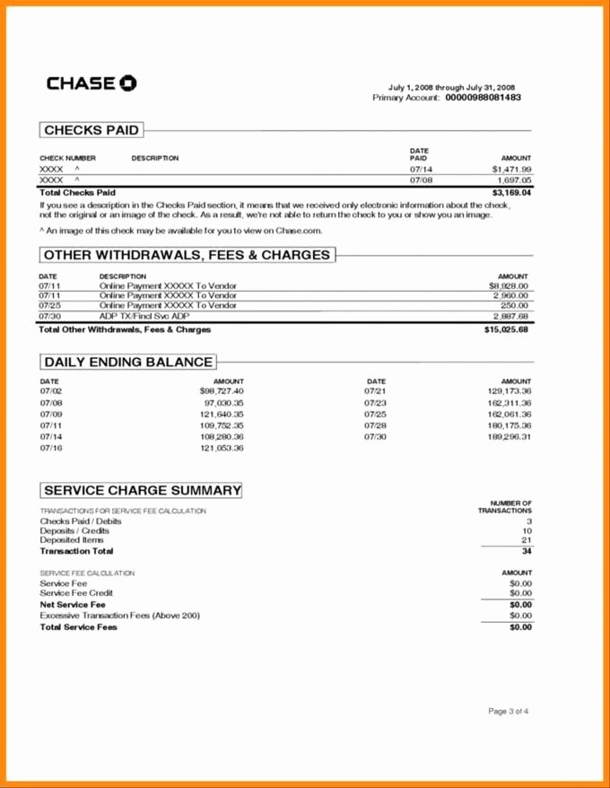 Chase Bank Check Template Unique Chase Bank Statement Chase Bank
