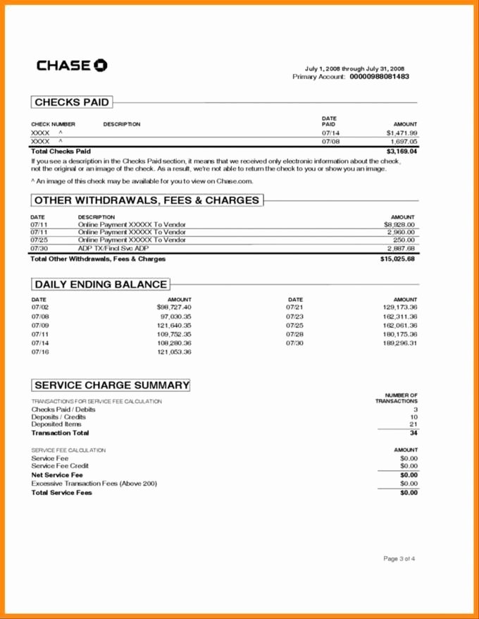 Chase Bank Check Template Unique Chase Bank Statement Chase Bank