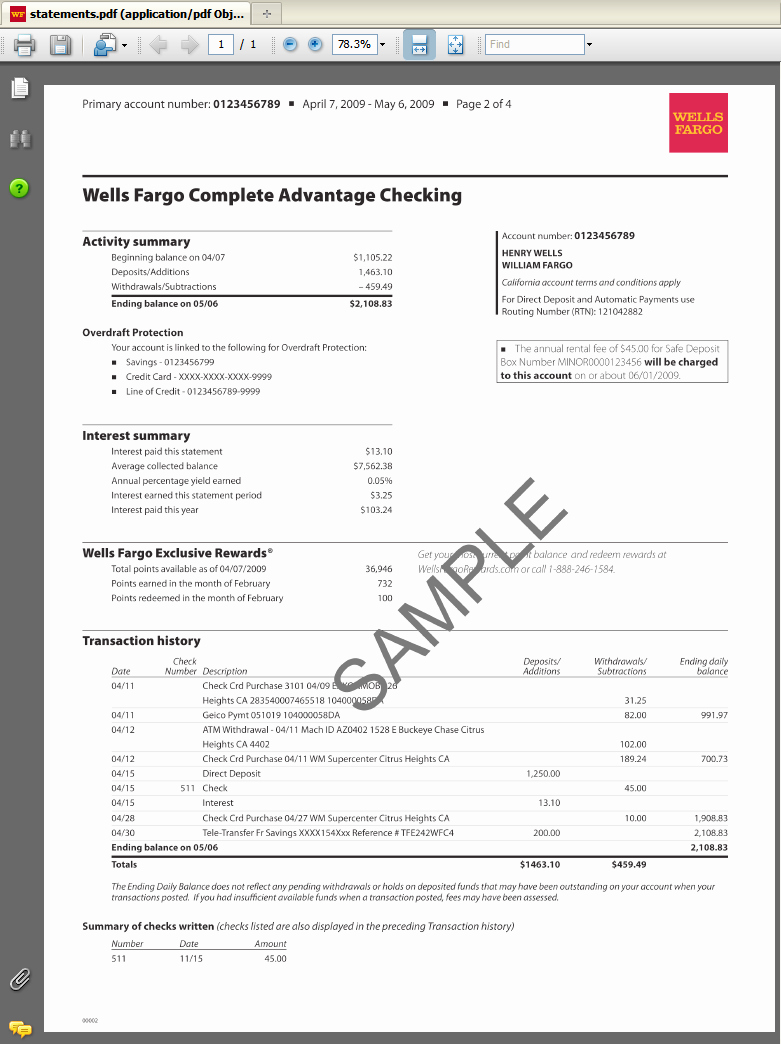 Chase Check Template Fresh Bank Statement Template