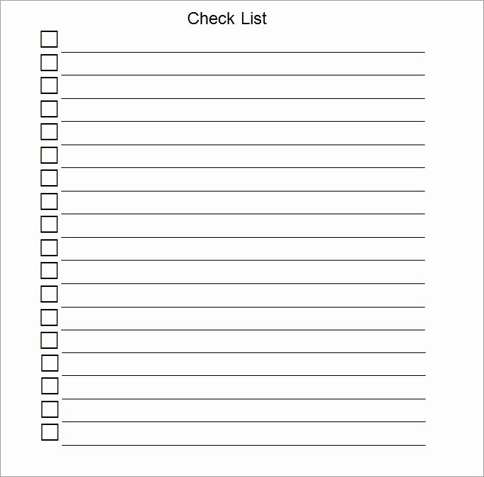 Check Off List Template Unique Blank Checklist Template Checklist Template …