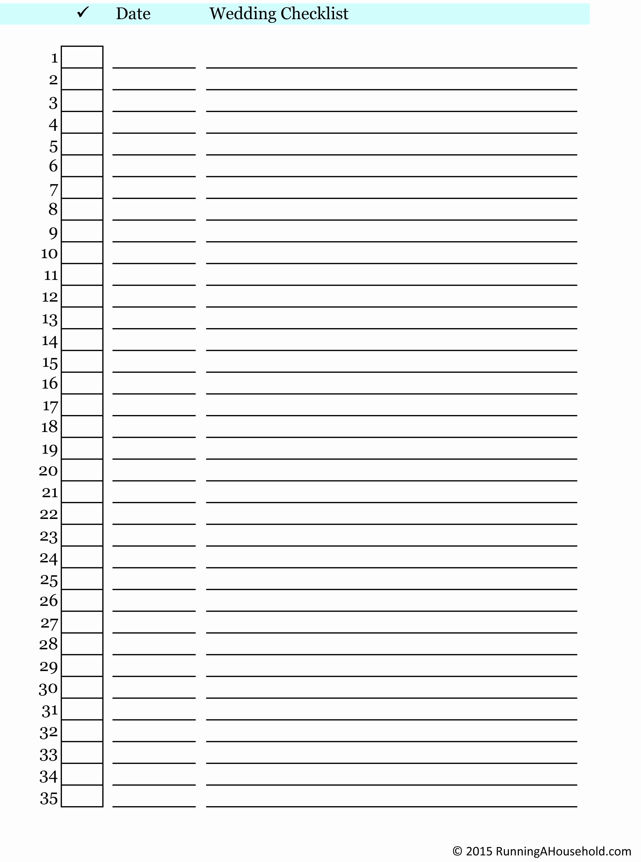 Check Off List Template Unique Blank Printable Wedding Checklist Archives Running A