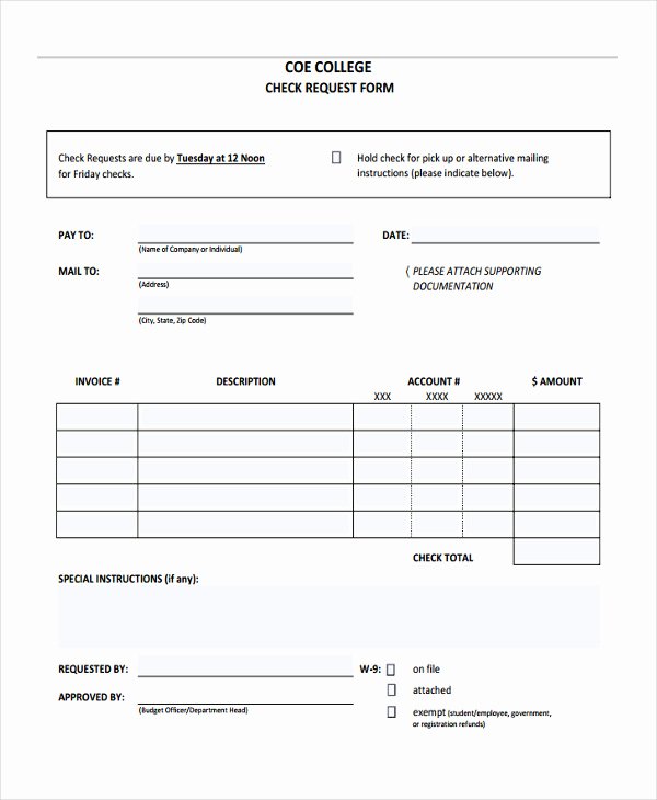 Check Request form Template New 18 Check Request form Templates