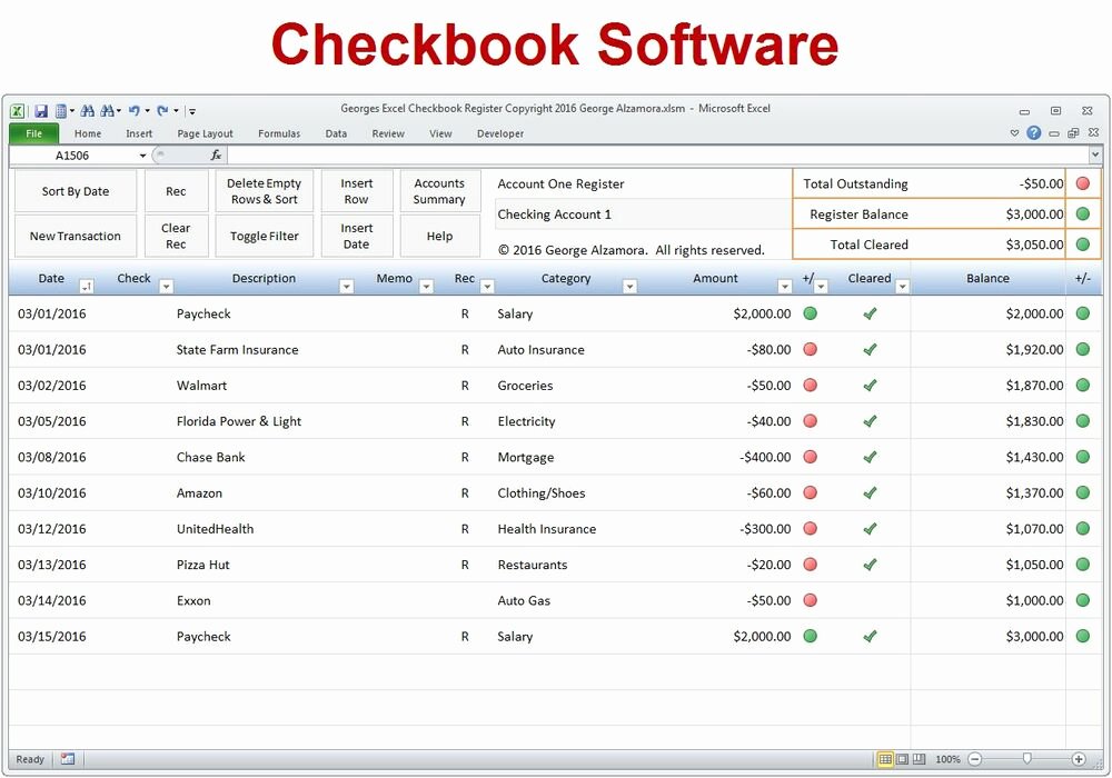 Checkbook Register Template for Mac Awesome Excel Checkbook Register Spreadsheet software for Checking