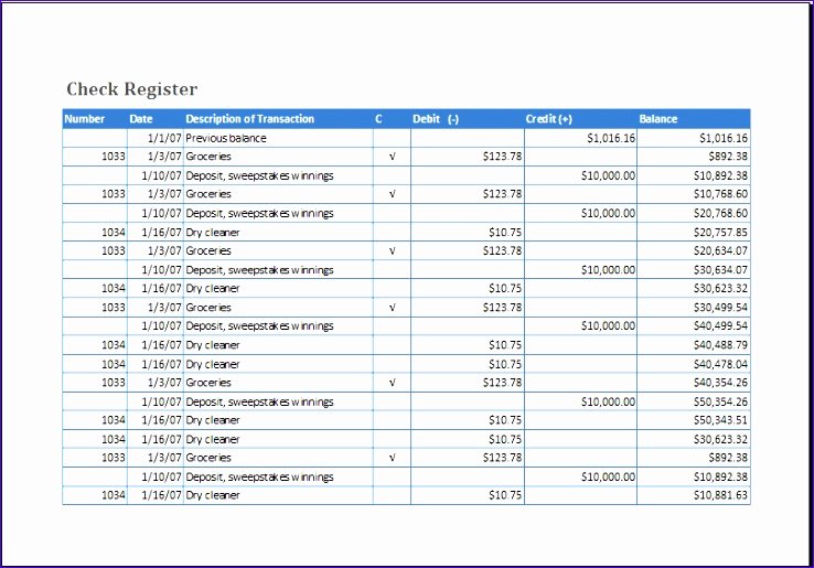 Checkbook Register Template for Mac Elegant 8 Checkbook Register Template Excel Exceltemplates