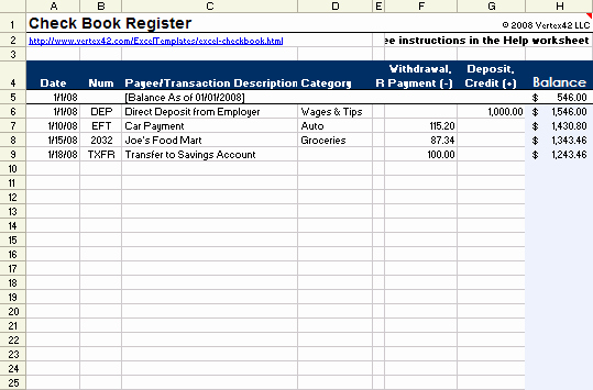 Checkbook Register Template for Mac Luxury Checkbook Register Template for Excel From Vertex2 I Love