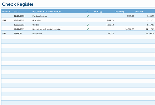 Checkbook Register Template for Mac Unique Checkbook Register Template