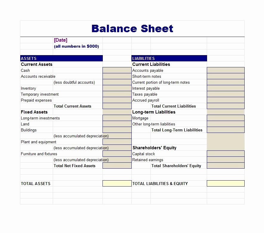 Checking Account Balance Sheet Template Unique 38 Free Balance Sheet Templates &amp; Examples Template Lab