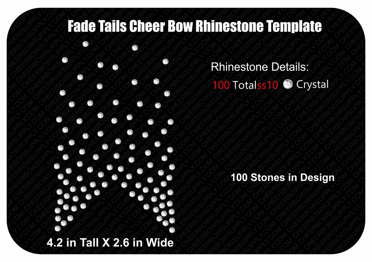 Cheer Bow Template Download Elegant Fade Tails Cheer Bow Rhinestone Template Download