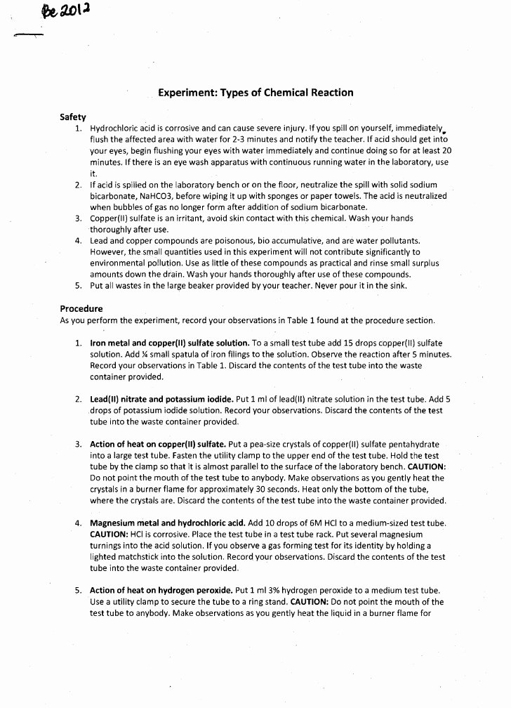 Chemistry Lab Report Template Awesome Chemistry Lab Report format Sample