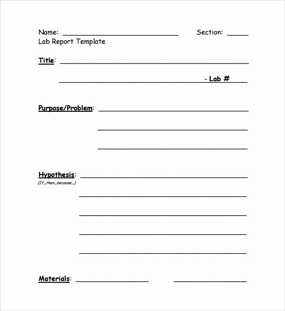 Chemistry Lab Report Template Best Of 10 Sample Lab Reports
