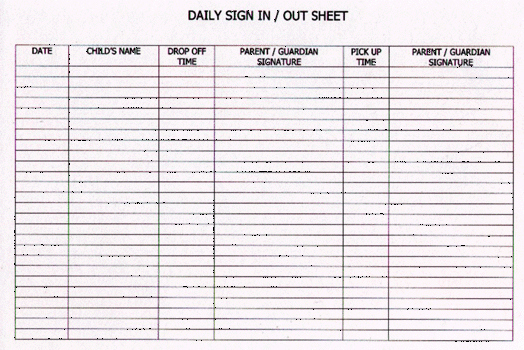 Child Care Sign In Sheet Template Awesome Sign In Out forms