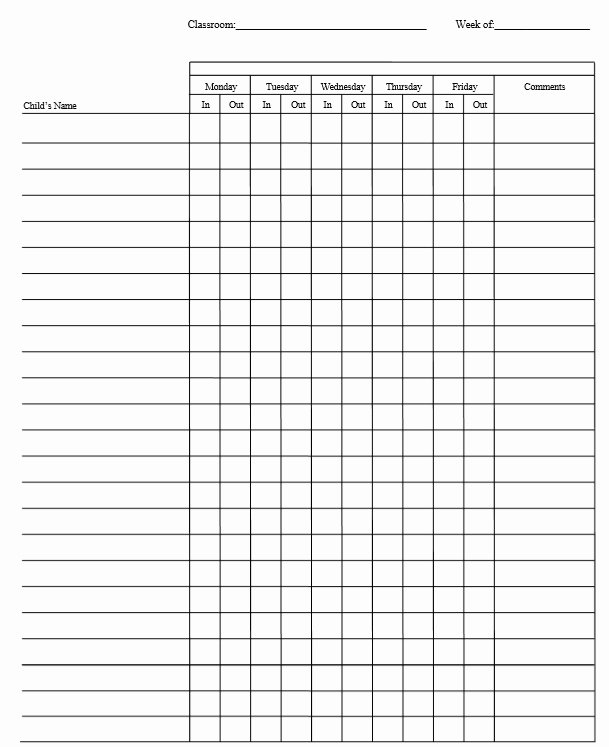 Child Care Sign In Sheet Template Elegant 9 Free Sample Child Care Sign In Sheet Templates