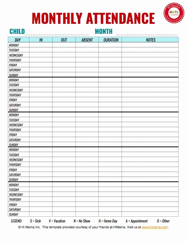 Child Care Sign In Sheet Template Elegant Daycare Sign In Sheet W O Initials Template Monthly Per