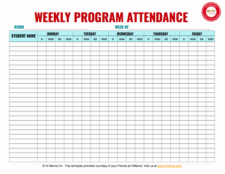 Child Care Sign In Sheet Template Fresh Daycare Sign In Sheet Template W Initials Weekly M F