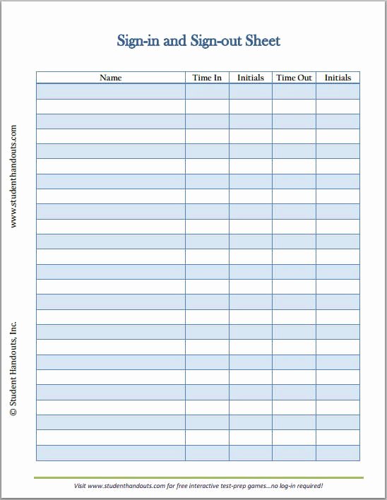 Child Care Sign In Sheet Template Fresh Free Printable Sign Up Sheets