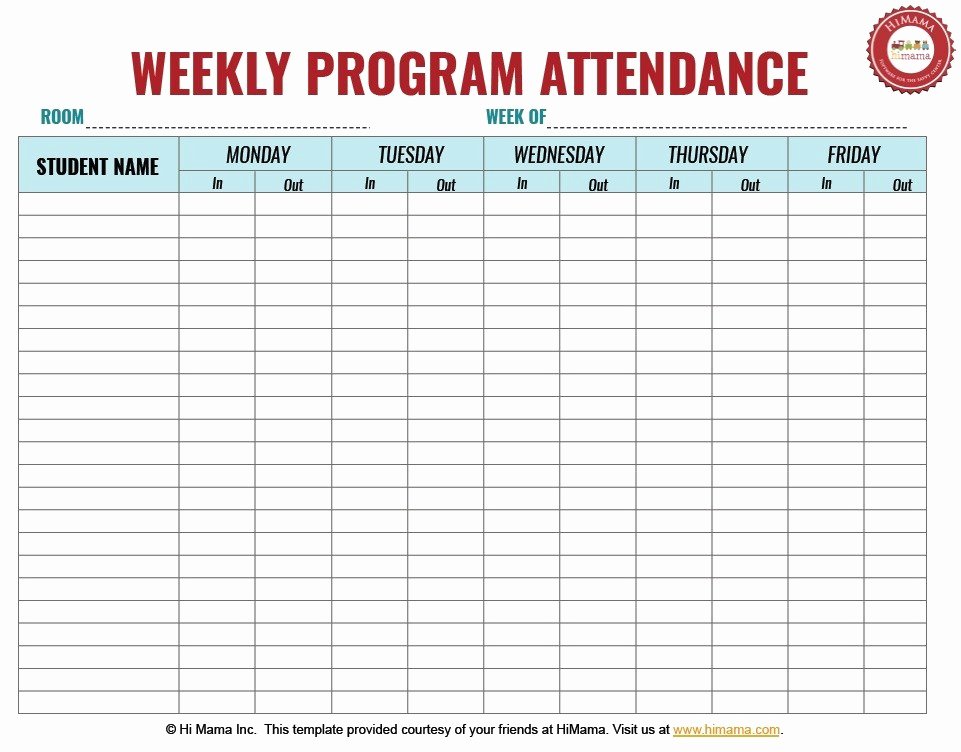 Child Care Sign In Sheet Template Inspirational 9 Free Sample Child Care attendance Sheet Templates