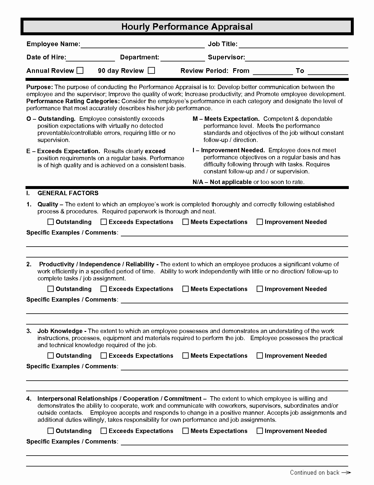 Child Care Staff Evaluation form Lovely Employee Review Template Word Google Search