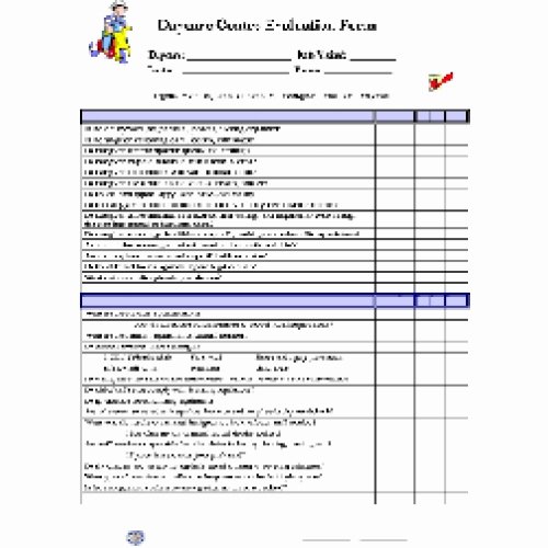 Child Care Staff Evaluation form Unique Daycare Centre Evaluation Checklist Download