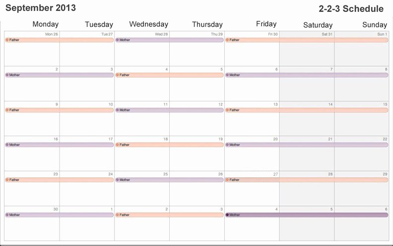 Child Custody Calendar Template Best Of Custody Calendar Template