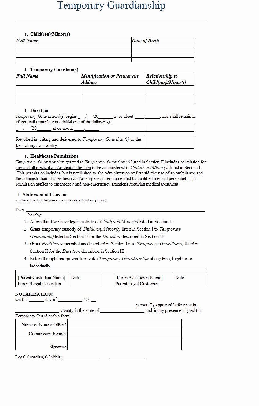 Child Custody Letter Template Best Of Temporary Guardianship Letter Template Sample