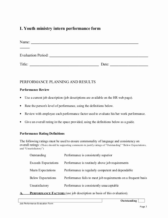 Child Relocation Agreement Template Elegant Youth Ministry Intern Performance Appraisal