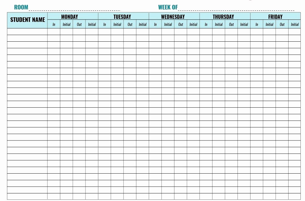 Childcare Sign In and Out Sheet Fresh 9 Free Sample Child Care Sign In Sheet Templates