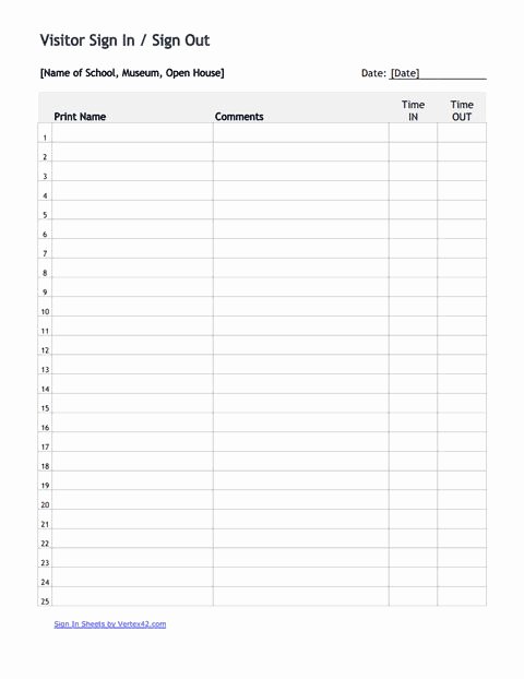 Childcare Sign In and Out Sheet Lovely Download the Visitor Sign In Sign Out Sheet From