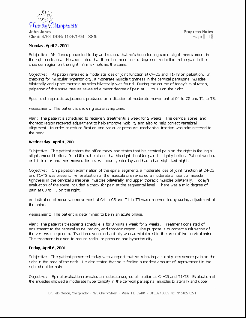 Chiropractic soap Note Example New 26 Of Veterinary soap Template Ex