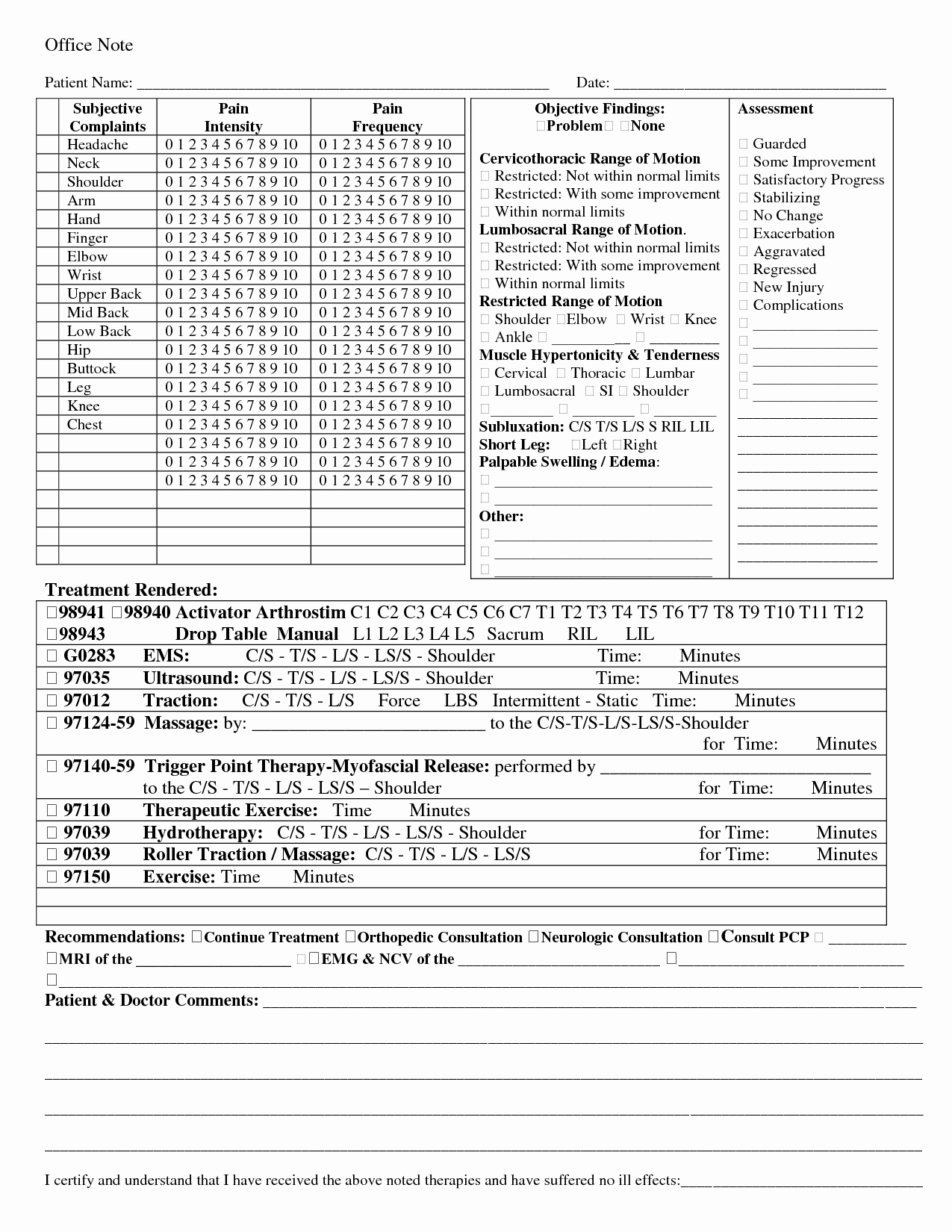 Chiropractic soap Notes Template Free Best Of Free soap Notes Template Massage therapy Erreport732