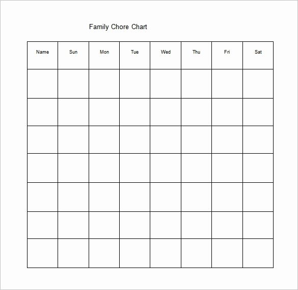 Chore Chart Templates Excel Beautiful Blank Monthly Chore Chart