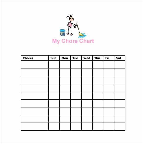 Chore Chart Templates Excel Beautiful Sample Chore Chart 9 Documents In Word Excel Pdf