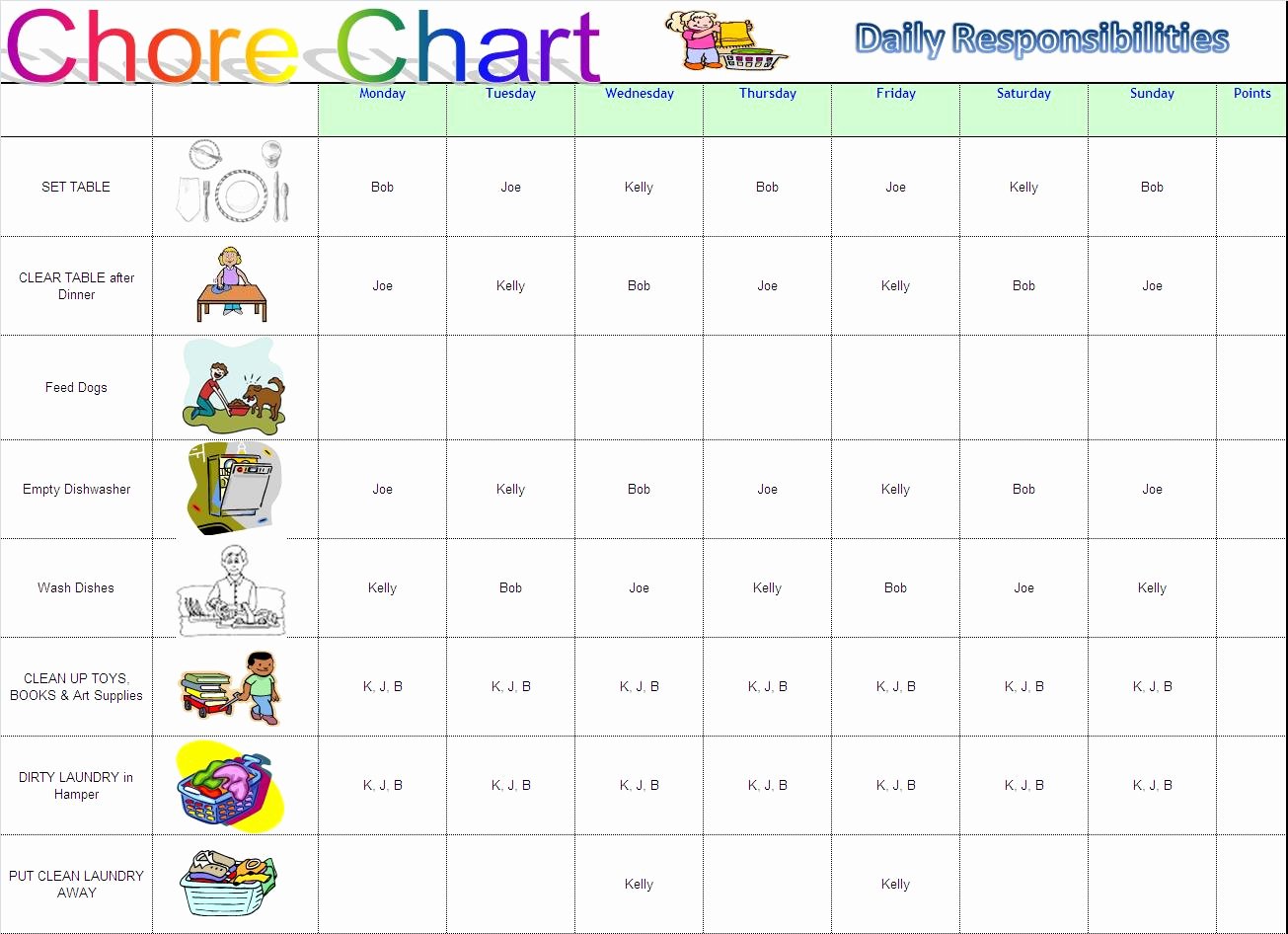 Chore Chart Templates Excel Lovely Working Mom Into Supermom Chore Charts