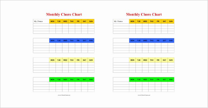 Chore Chart Templates Excel Luxury 22 Chore Chart Template Free Pdf Excel Word formats