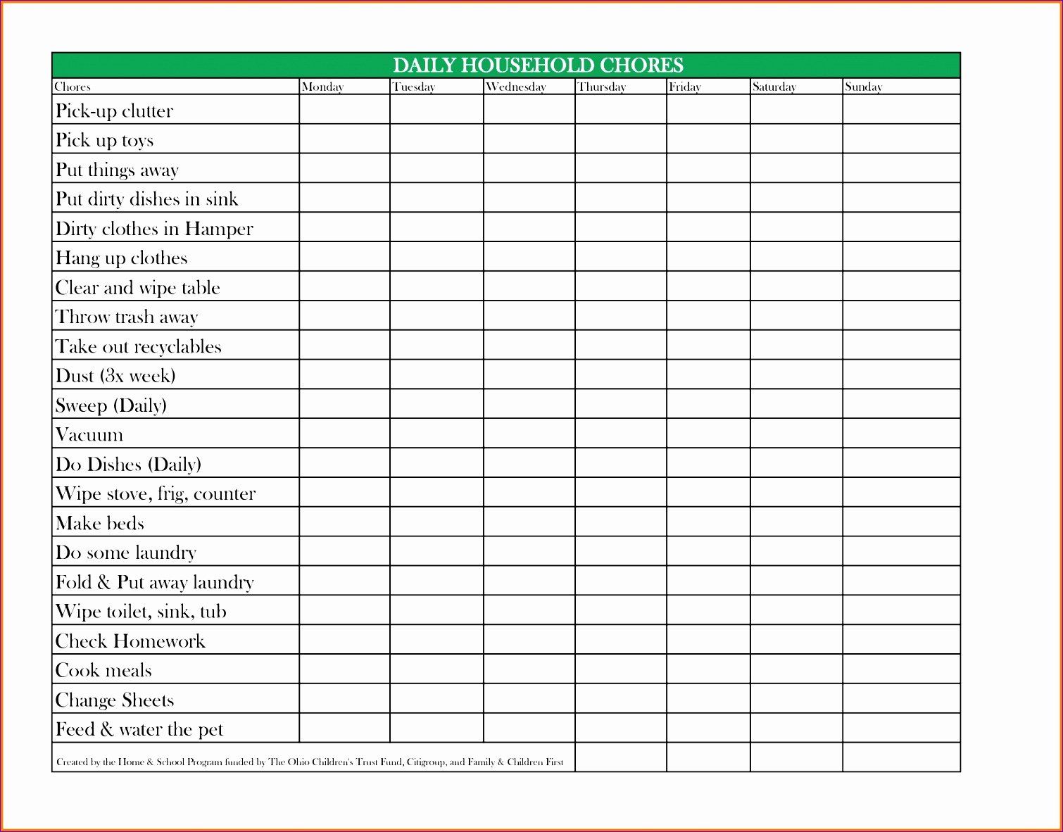 Chore Chart Templates Excel Luxury 7 Responsibility Matrix Template Excel Exceltemplates