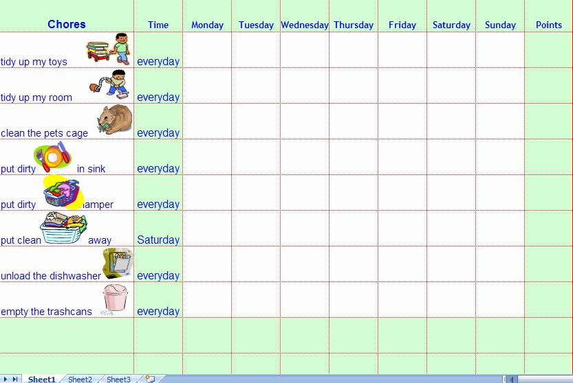 Chore Chart Templates Excel Luxury Chore Charts for Kids